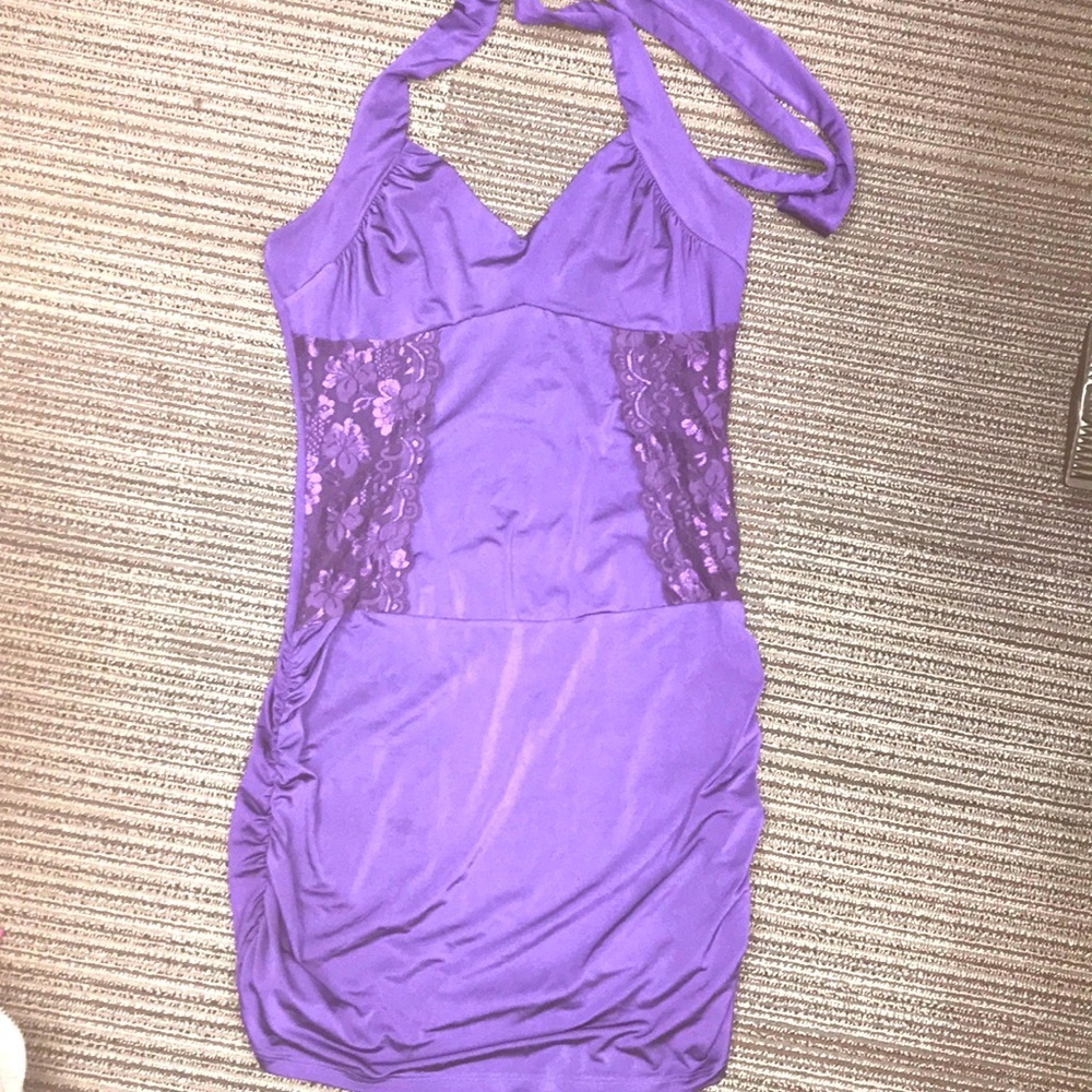 Sexy purple halter dress
